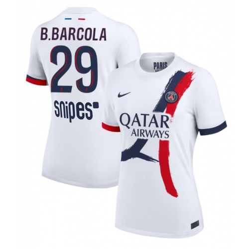 Paris Saint-Germain Bradley Barcola #29 Maglia Gara Trasferta Repliche 2025-26 Donna Maniche Corte Paris Saint-Germain Bradley Barcola #29 Maglia Gara Trasferta Repliche 2025-26 Donna Maniche Corte